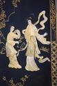 F73771: Pair Of Chinese Black Lacquer Wall Art Pan
