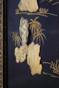 F73771: Pair Of Chinese Black Lacquer Wall Art Pan
