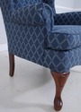 73767: BROYHILL Roll Arm Blue Upholstered Wing Cha
