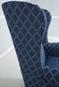 73767: BROYHILL Roll Arm Blue Upholstered Wing Cha