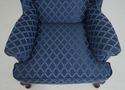 73767: BROYHILL Roll Arm Blue Upholstered Wing Cha