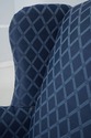73767: BROYHILL Roll Arm Blue Upholstered Wing Cha