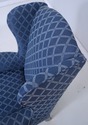 73767: BROYHILL Roll Arm Blue Upholstered Wing Cha