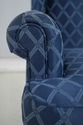 73767: BROYHILL Roll Arm Blue Upholstered Wing Cha