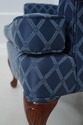 73767: BROYHILL Roll Arm Blue Upholstered Wing Cha