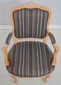73768: French Louis XV Style Upholstered Open Armc