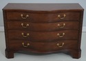 73726: BAKER Mahogany Serpentine 4 Drawer Chest