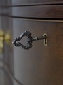 73726: BAKER Mahogany Serpentine 4 Drawer Chest