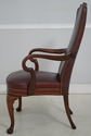L73830: Pair Of HICKORY Leather Mahogany Armchairs