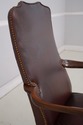 L73830: Pair Of HICKORY Leather Mahogany Armchairs