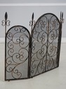 F73753: French Country Wrought Iron 3 Panel Firesc