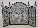 F73753: French Country Wrought Iron 3 Panel Firesc