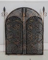 F73753: French Country Wrought Iron 3 Panel Firesc