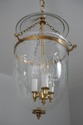 F60264EC: Etched Glass Bell Form Vintage Hall Ceil