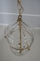 F60264EC: Etched Glass Bell Form Vintage Hall Ceil