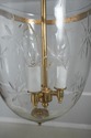 F60264EC: Etched Glass Bell Form Vintage Hall Ceil