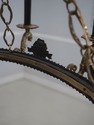 F68663: French Empire 8 Arm Black & Brass Hanging 