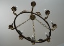 F68663: French Empire 8 Arm Black & Brass Hanging 