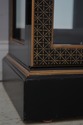 68711: Vintage Ebony Painted Wood & Glass Chinoise