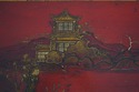 68719: Vintage Red & Gold Lacquered Chinoiserie St