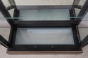 L68710: Vintage Ebony Painted Glass & Wood Chinois