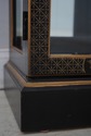 L68710: Vintage Ebony Painted Glass & Wood Chinois