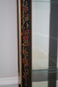 L68710: Vintage Ebony Painted Glass & Wood Chinois