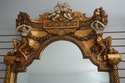 64444EC: Italian Marble Top Gold Console & Mirror 