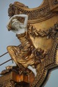 64444EC: Italian Marble Top Gold Console & Mirror 