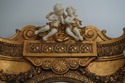 64444EC: Italian Marble Top Gold Console & Mirror 