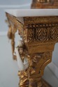 64444EC: Italian Marble Top Gold Console & Mirror 