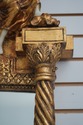 64444EC: Italian Marble Top Gold Console & Mirror 