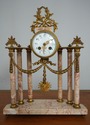 LF64575EC: French 3 Piece Marble & Bronze Clock Se