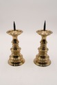 LF68726: Pair of Brass Pricket Candlesticks with G