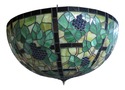 F47457EC: Large Vintage Leaded Stained Glass Chand