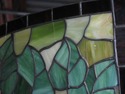 F47457EC: Large Vintage Leaded Stained Glass Chand