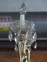 F47458EC: Brass Swan & Marble Chandelier Fixture