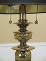 F30854EC: Quality Brass Table Lamp w. Black Shade