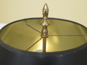 F30854EC: Quality Brass Table Lamp w. Black Shade