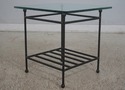 68723: Pair CHARLESTON FORGE Glass Top Iron Base L