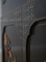 L73298: Chinese Lacquer Ebonized 6 Panel Screen Di