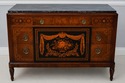 L73406: Vintage Neoclassical Marble Top Inlaid Dre