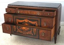 L73406: Vintage Neoclassical Marble Top Inlaid Dre
