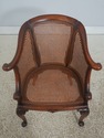 F73513: Vintage French Carved Cane Tub Chair