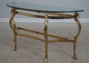 L73536: LABARGE Brass & Glass Horse Head Demilune 