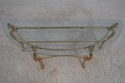 L73536: LABARGE Brass & Glass Horse Head Demilune 