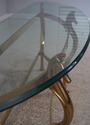 L73536: LABARGE Brass & Glass Horse Head Demilune 