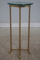 L73555: LABARGE Brass & Glass Pedestal Table Stand