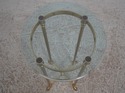 L73555: LABARGE Brass & Glass Pedestal Table Stand