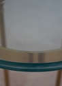 L73555: LABARGE Brass & Glass Pedestal Table Stand